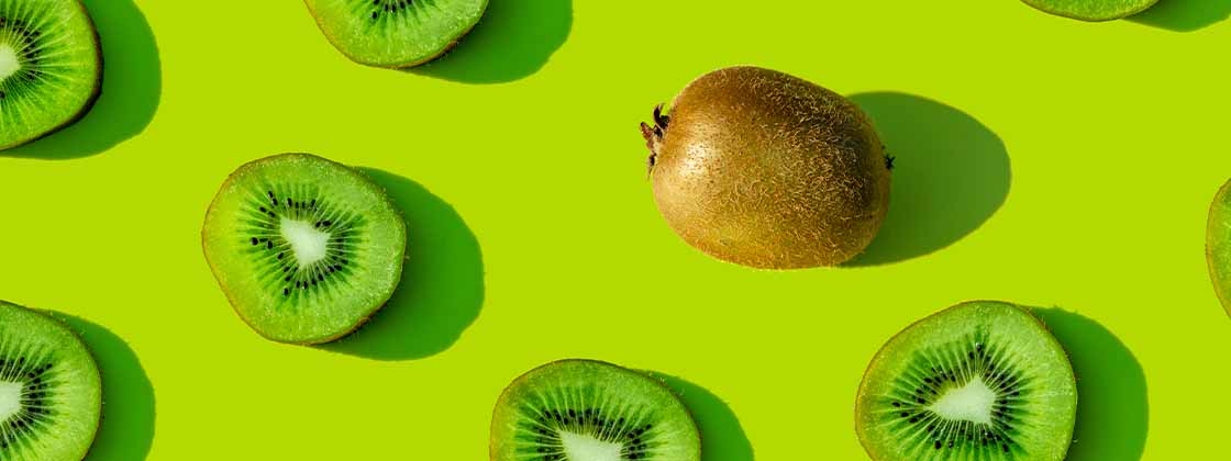Trozos de kiwi, fruta con vitamina C